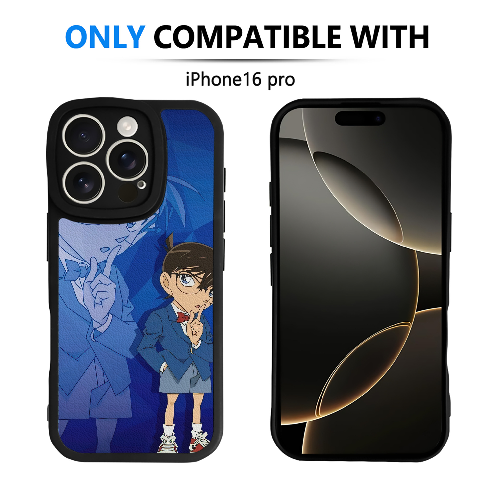 （画像用） 名探偵コナン Detective Conan 【iPhone 16シリーズ対応】シリコンスマホケース（レザー調） 材質：シリコン